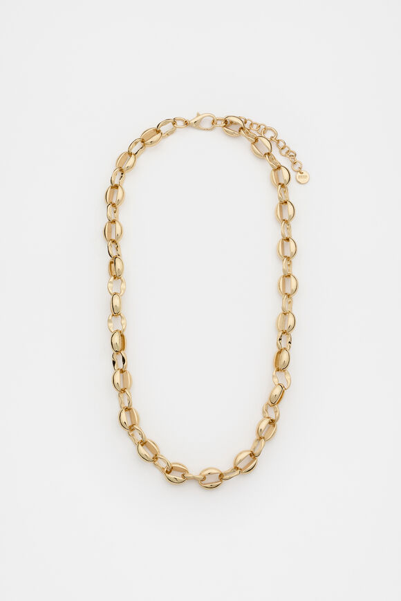 Luxe Round Link Necklace  Gold  hi-res