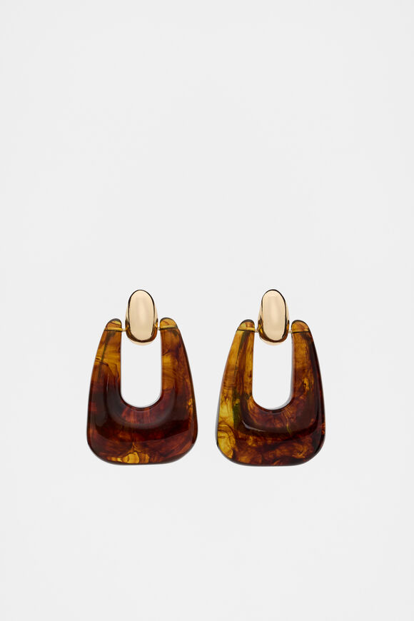 Resin Statement Drop Earring  Tort  hi-res