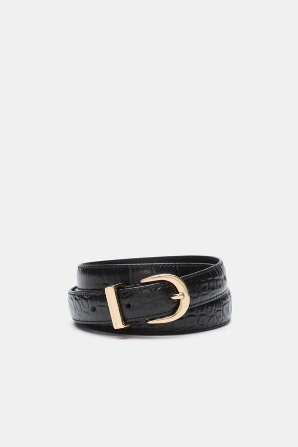 Raven Metal Keeper Belt  Black Croc  hi-res