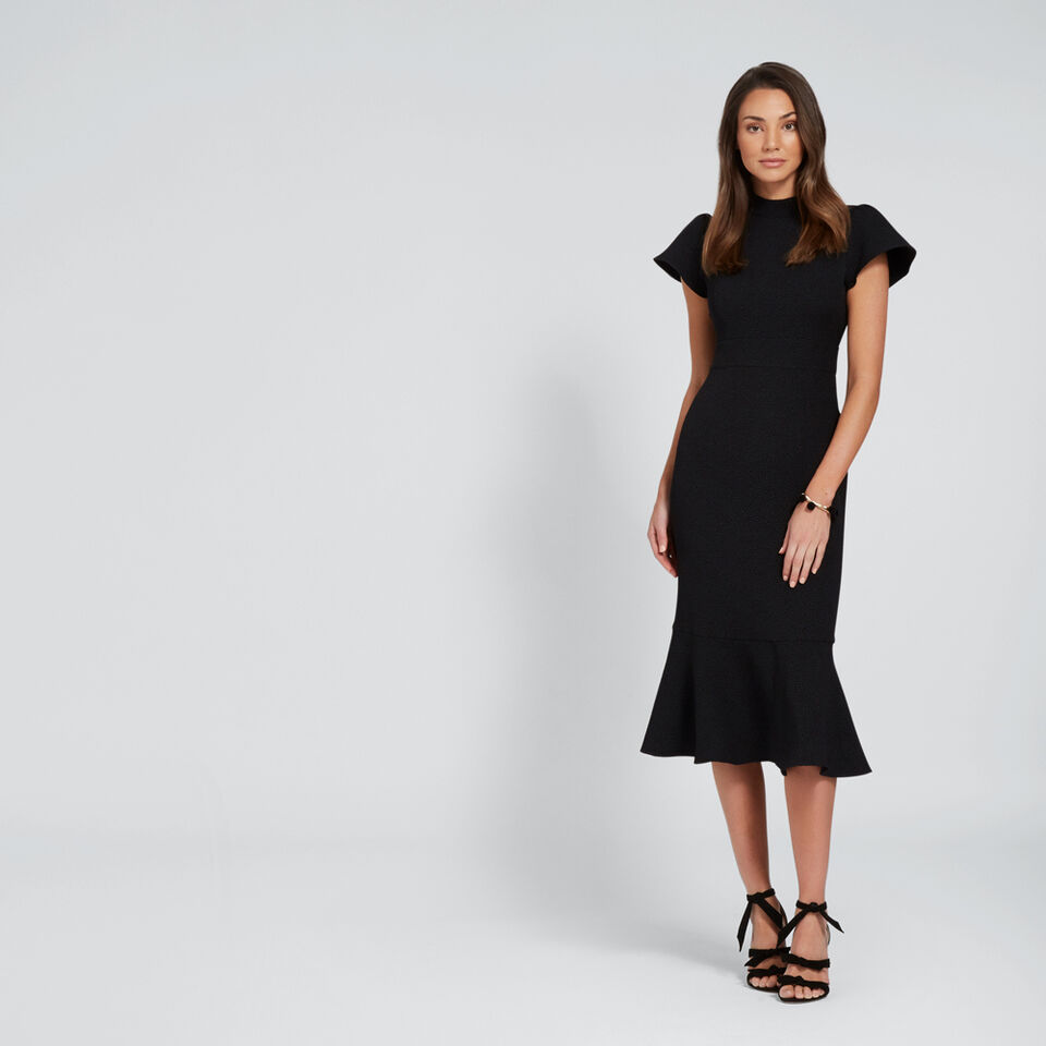 Funnel Neck Fishtail Dress  