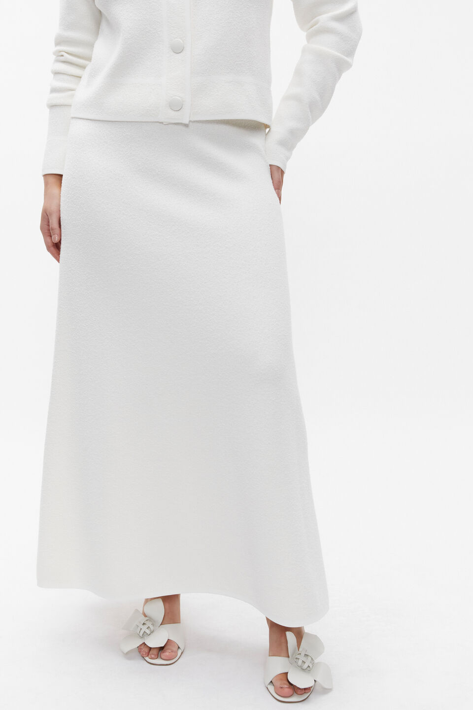 Boucle Knit Swing Skirt  Cloud Cream