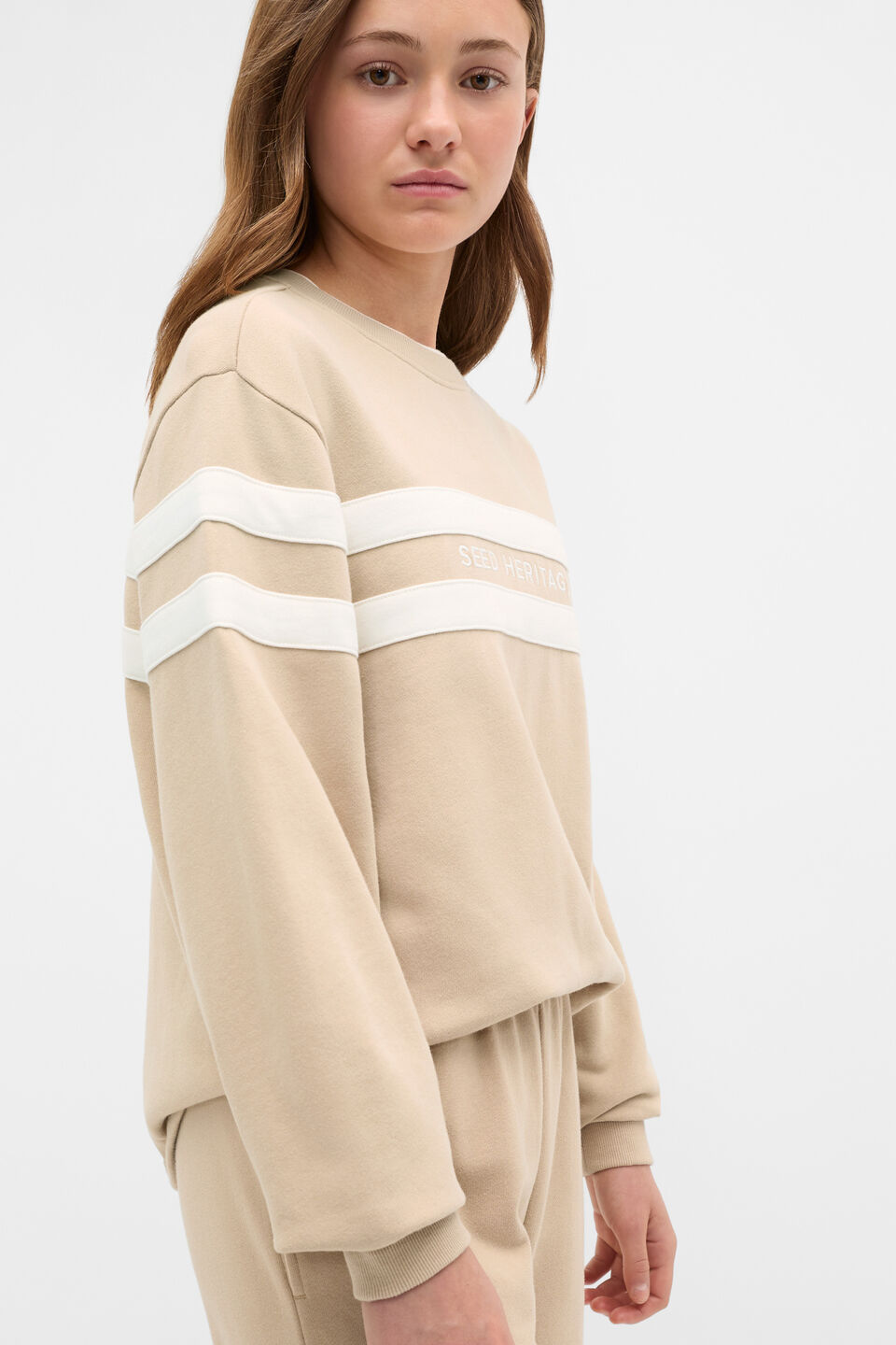 Relaxed Logo Crew Sweat  Sandstone