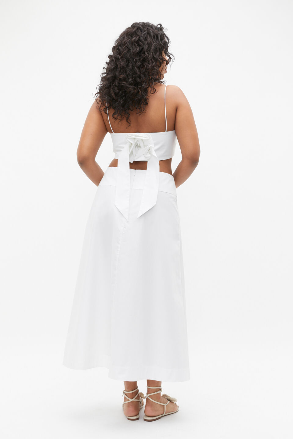 Basque Waist Circle Skirt  Whisper White
