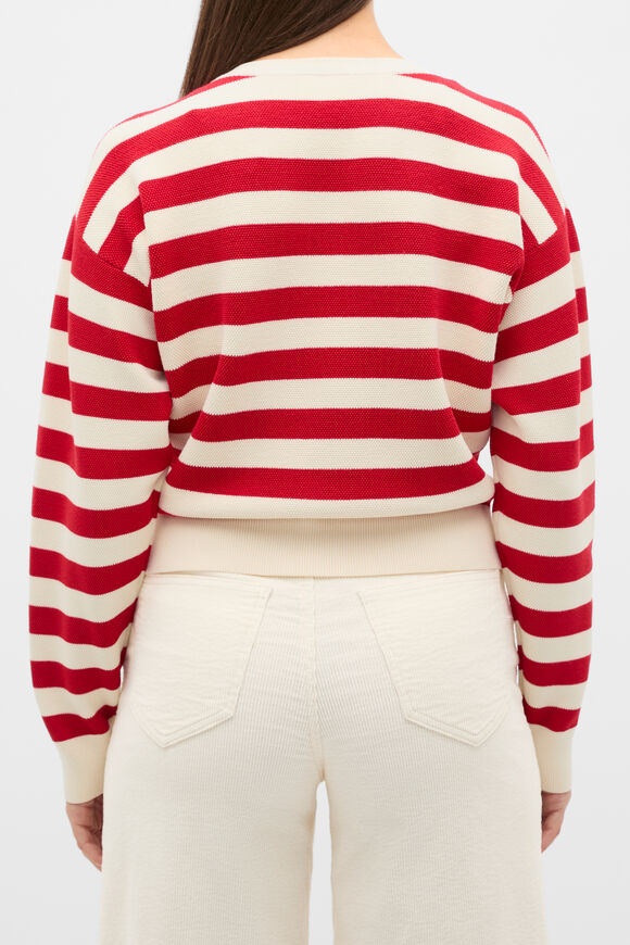 Textured Stripe Knit  Poppy Stripe  hi-res