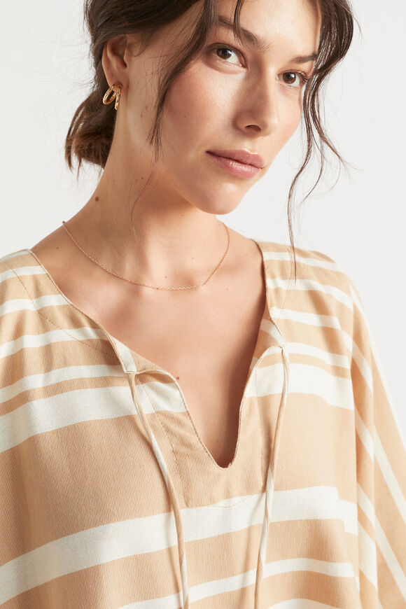 Stripe Tie Kaftan  Chestnut Stripe  hi-res