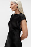 Satin Column Dress  Black  hi-res