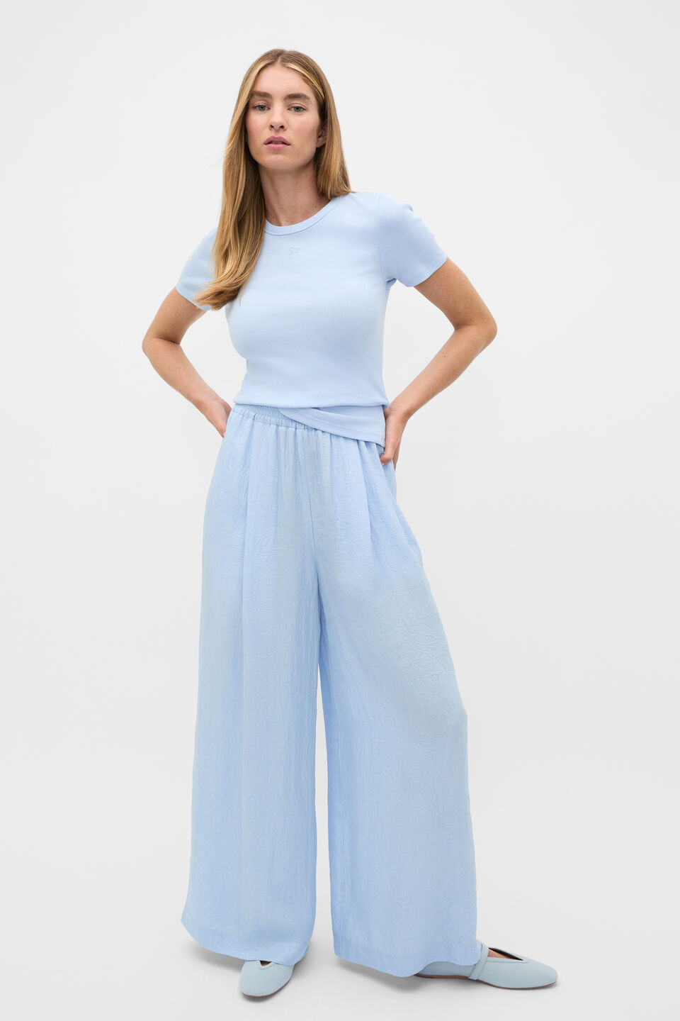 Heritage Rib Tee  Arctic Blue