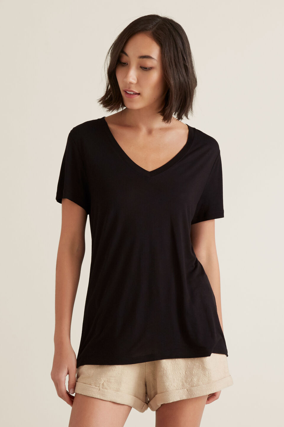 Core V Neck Drapey Tee  
