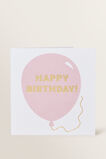 Large Pink Balloon Card    hi-res