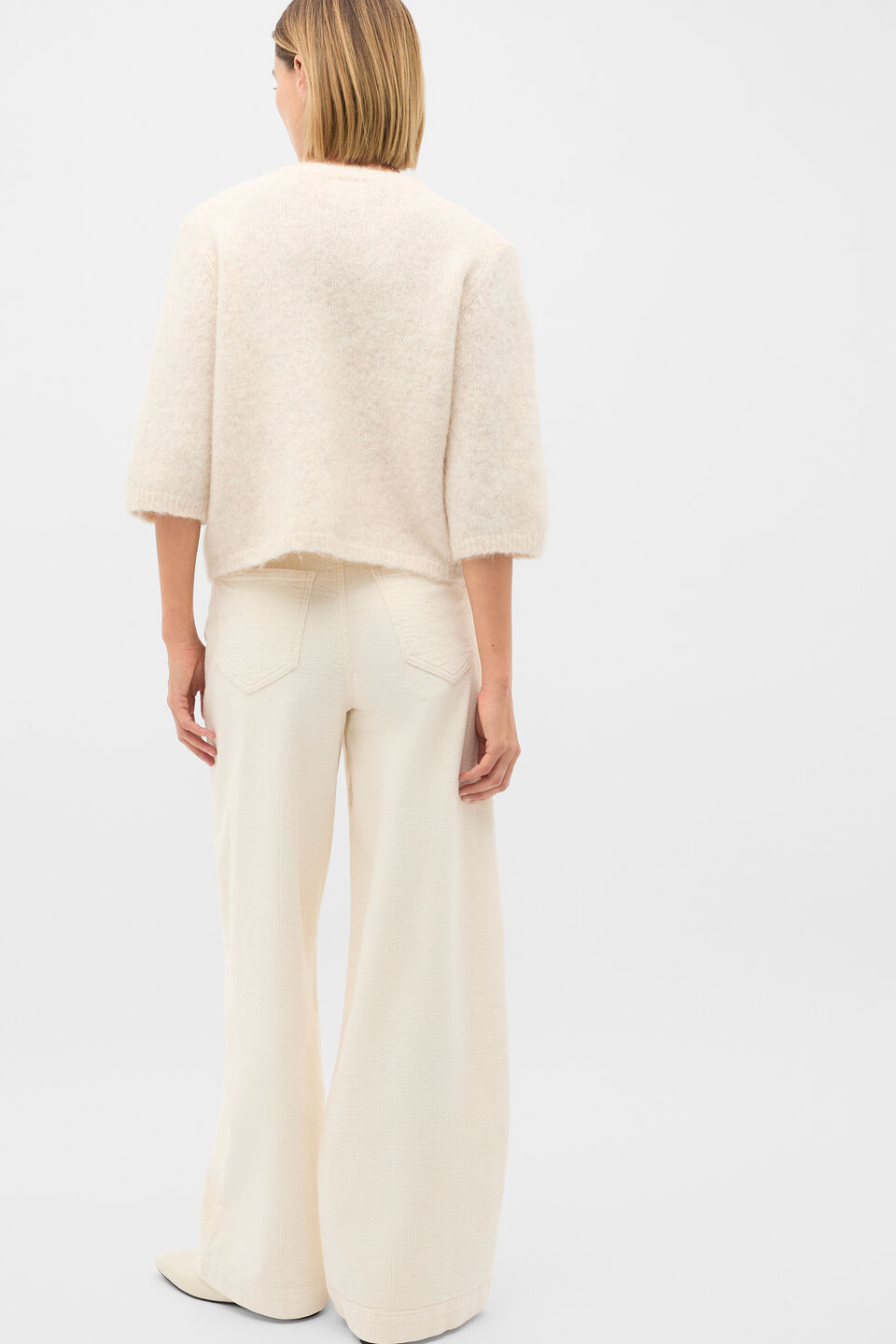 Lofty Short Sleeve Cardigan  Mist Marle