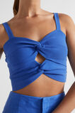 Cotton Twist Front Crop Knit  Deep Ocean  hi-res