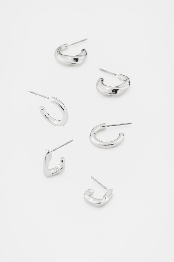 Sculptural Twist Ear Pack  Silver  hi-res