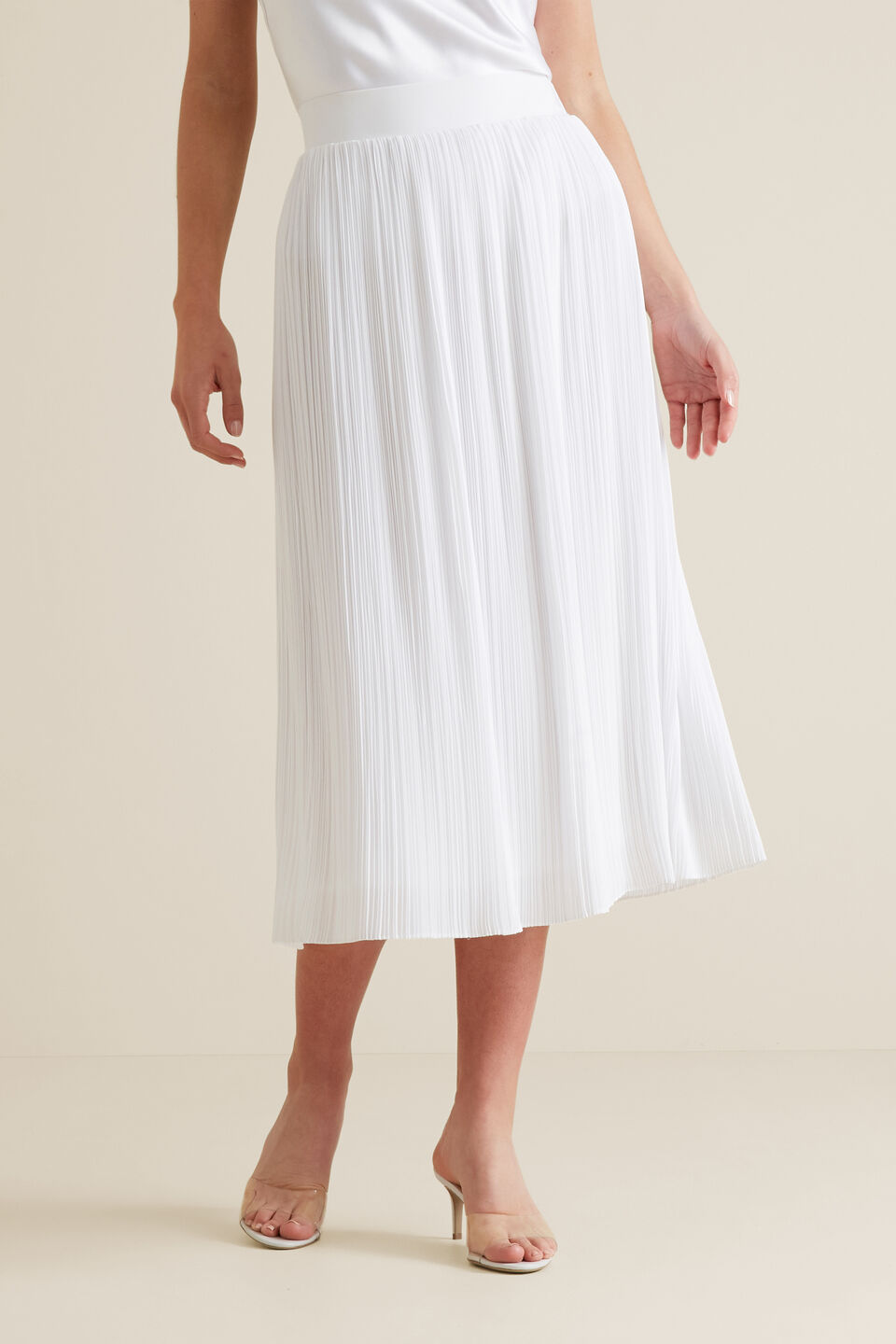 Midi Micro Pleat Skirt  