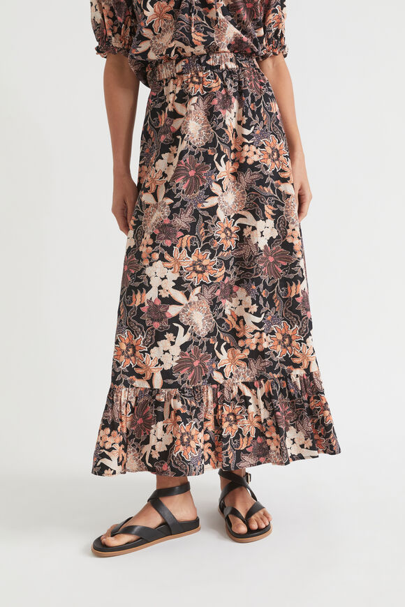 Floral Midi Skirt  Peach Bloom Floral  hi-res