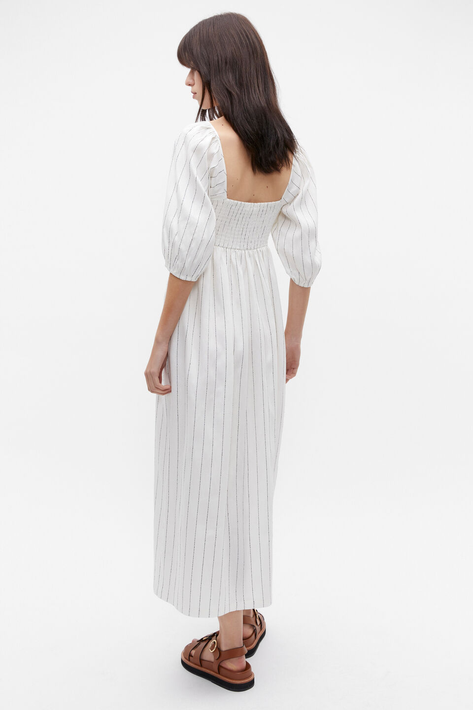 Linear Stripe Sun Dress  Cloud Cream Stripe