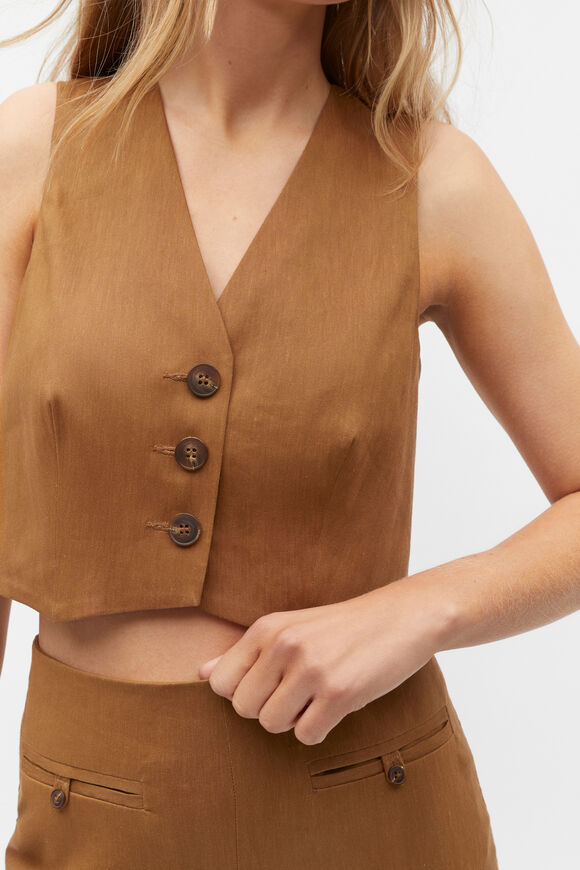 Tailored Crop Vest  Cinnamon Spice  hi-res