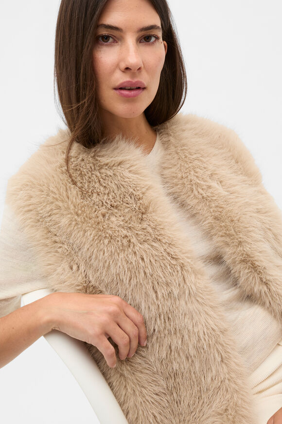 Faux Fur Gilet  Sandstone  hi-res
