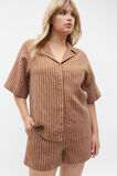 Oversize Short Sleeve Shirt  Cinnamon Spice Stripe  hi-res