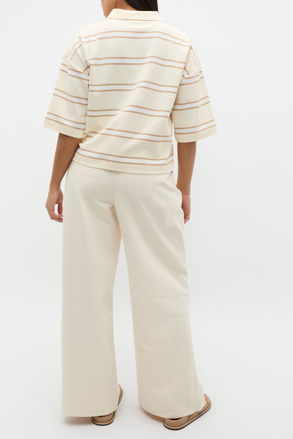 Stripe Boxy Polo  Buttercream Stripe