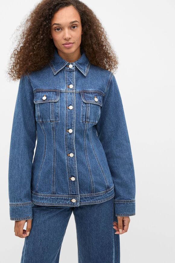 Denim Cinch Waist Jacket  Heritage Wash  hi-res