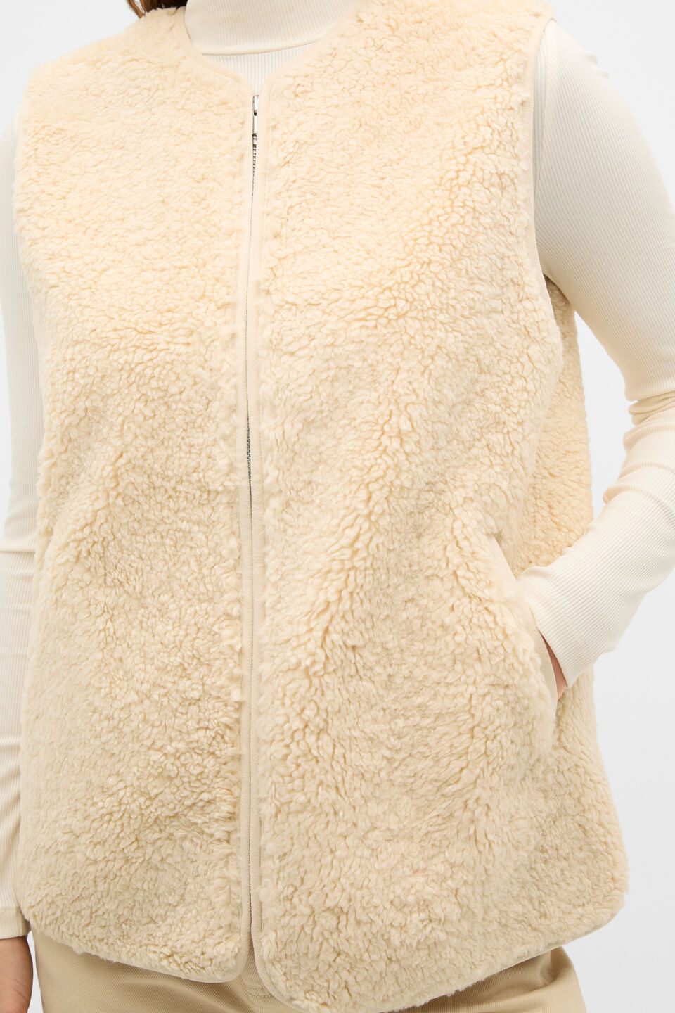 Shearling Vest  Vanilla Cream