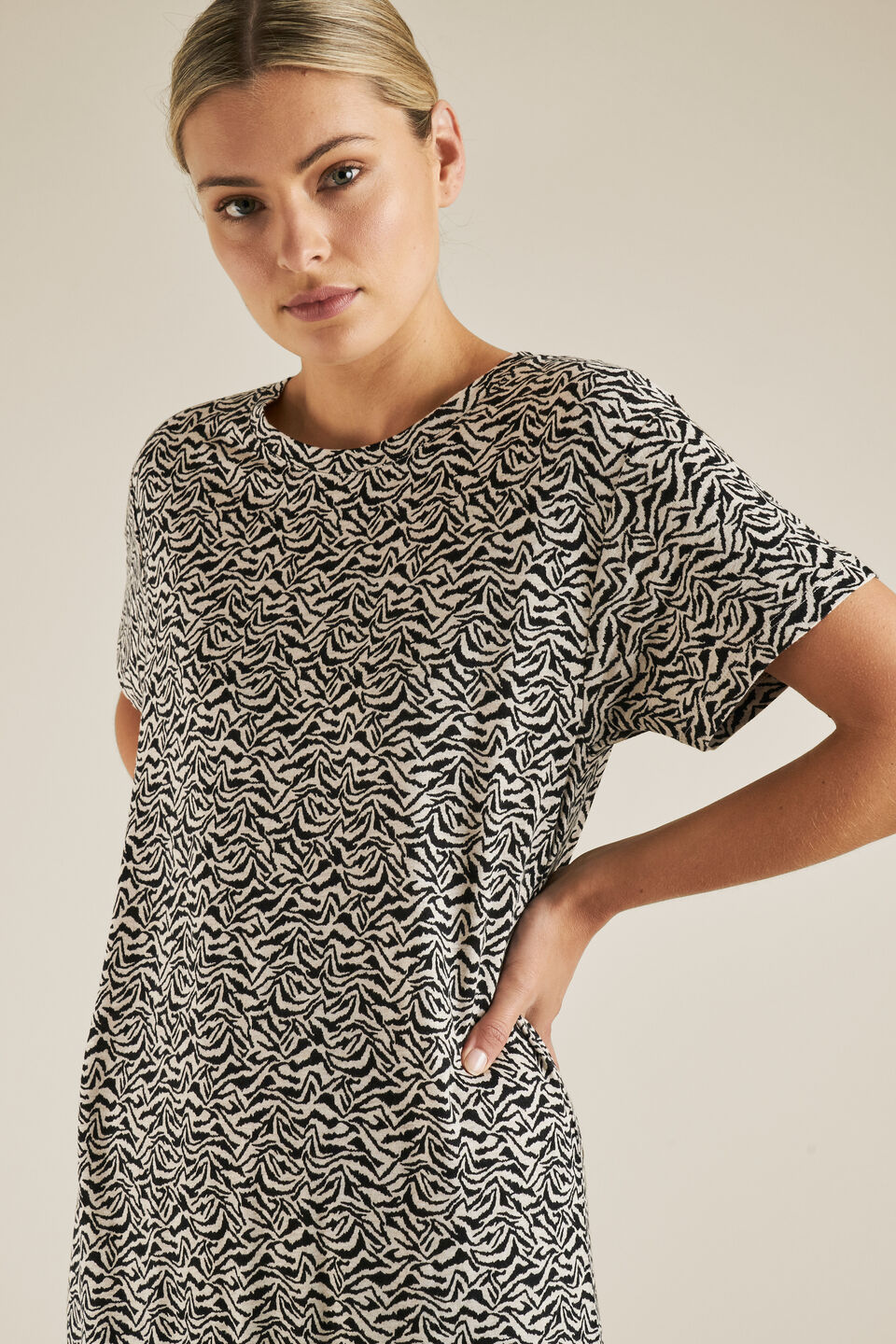 Animal Print Tee Dress  