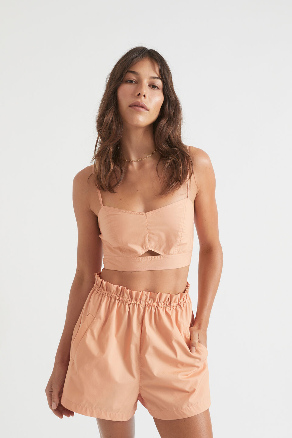 Poplin Bralette  Peach Bloom