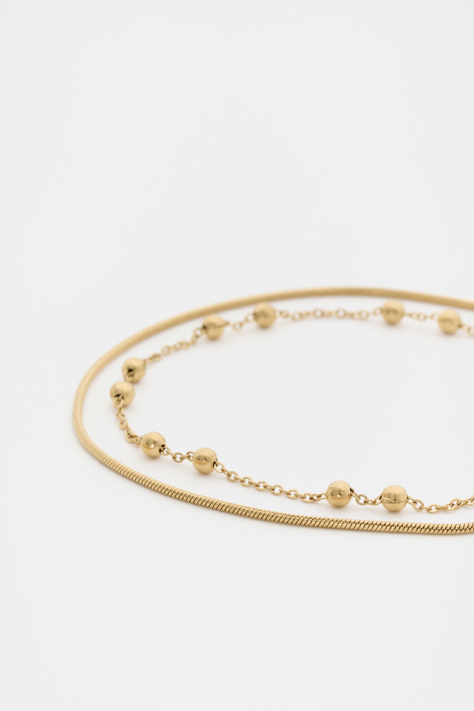 Waterproof Double Chain Bracelet  Gold