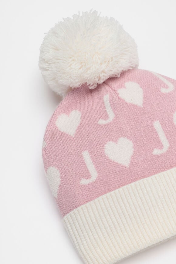Heart Initial Beanie  J  hi-res
