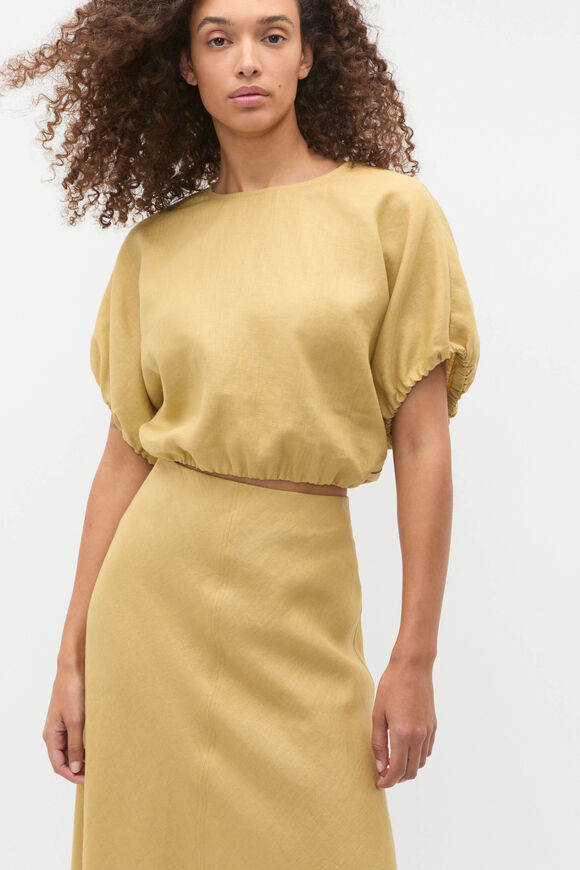 Linen Bubble Top  Honey  hi-res
