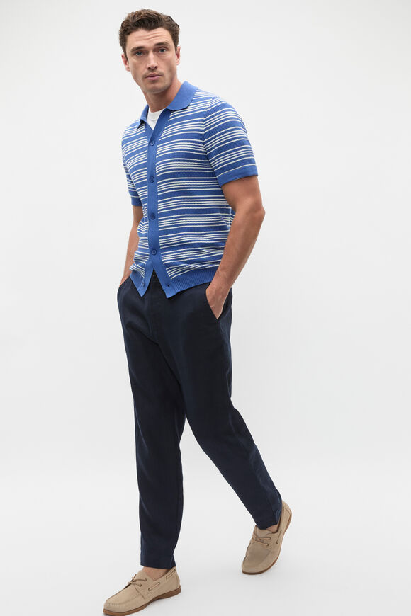 Jacquard Stripe Knit Shirt  Cobalt  hi-res