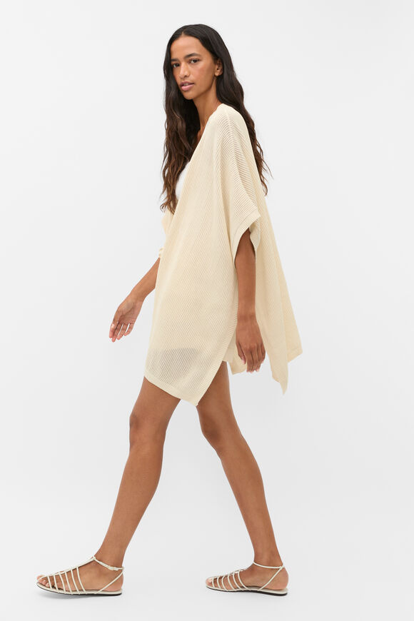 Open Weave Poncho  Coconut Cream  hi-res