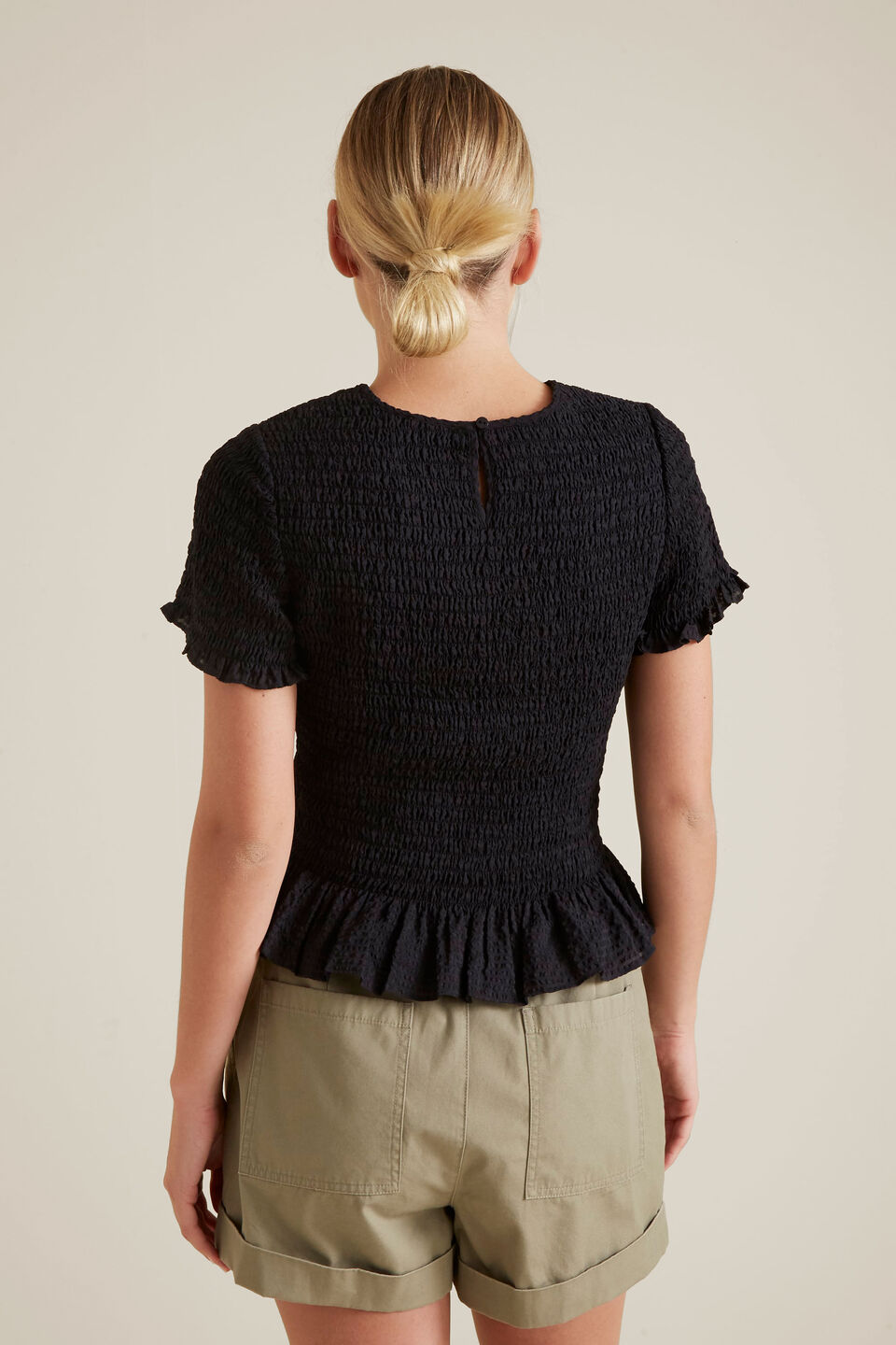 Shirred Frill Top  