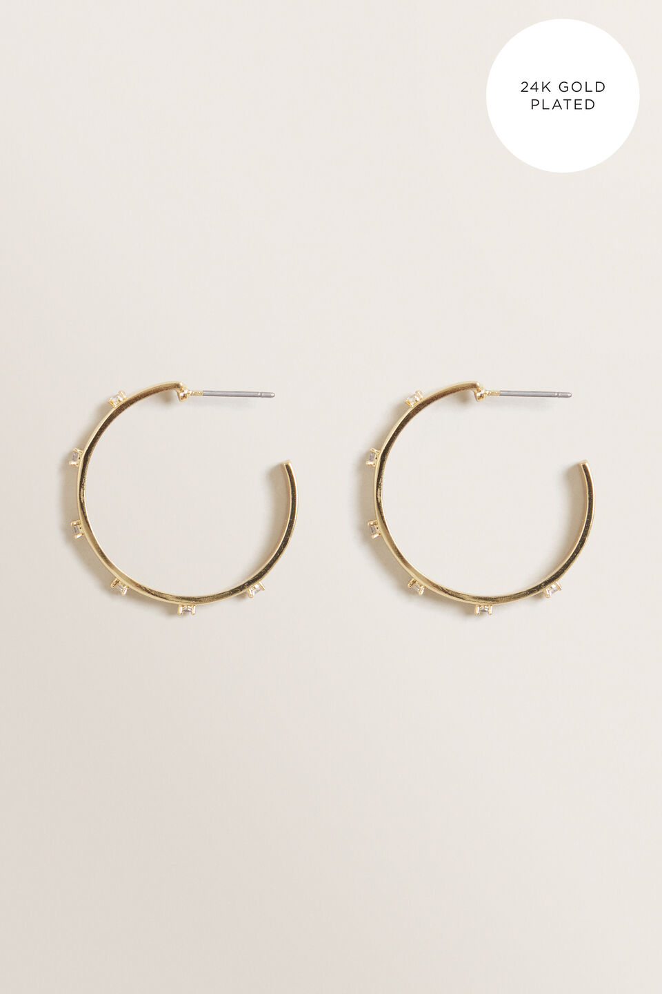 Fine Large Diamante Hoops  9