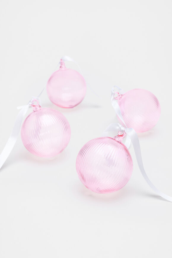 Glass Bauble Pack of 4  Fairy Floss  hi-res