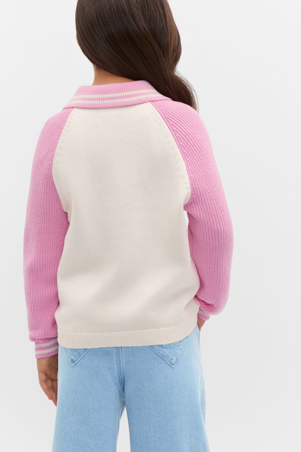 Logo Zip Cardigan  Candy Pink