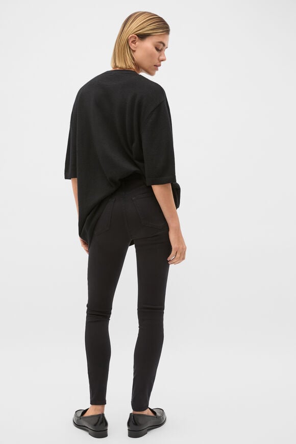 High Waisted Skinny Leg Jean  Black  hi-res