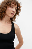 Rib Knit Scoop Neck Tank  Black  hi-res