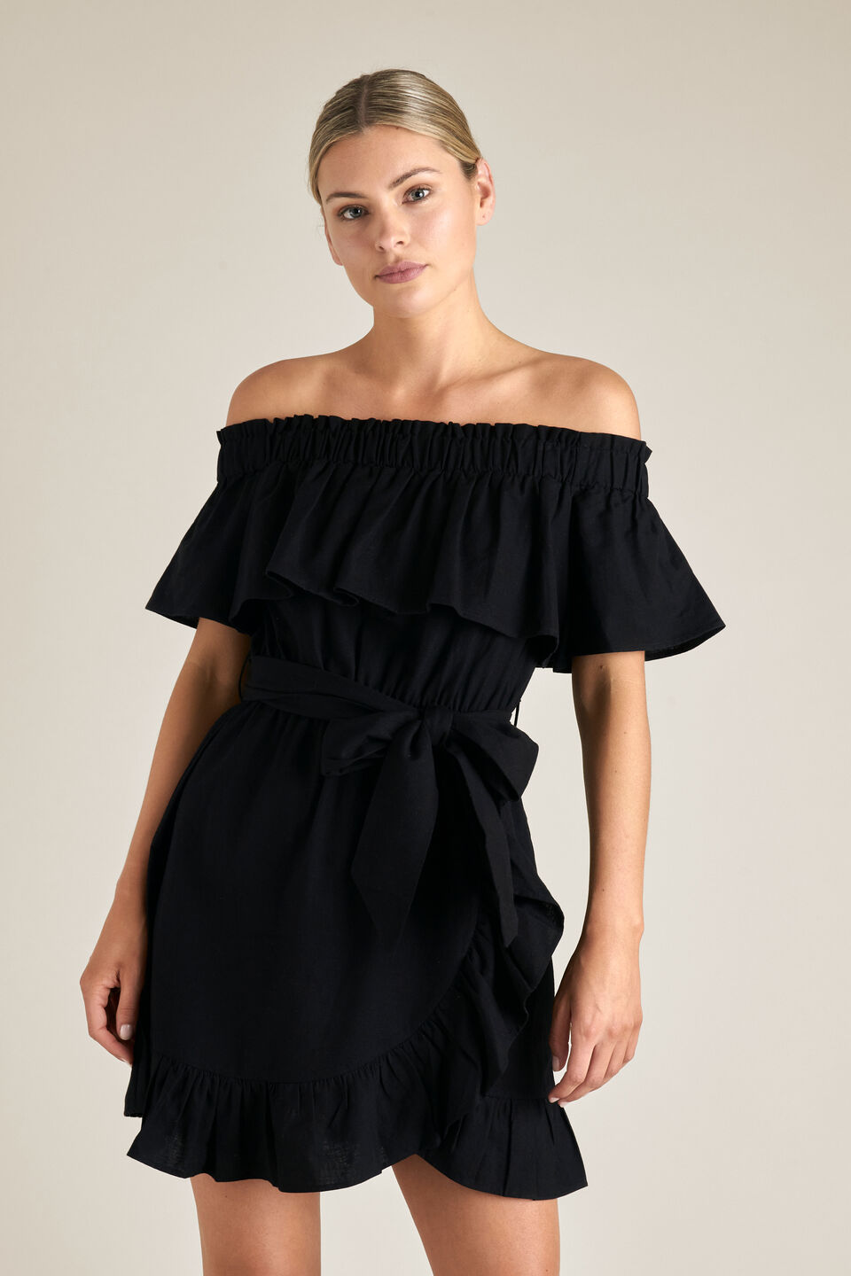 Off Shoulder Frill Dress  