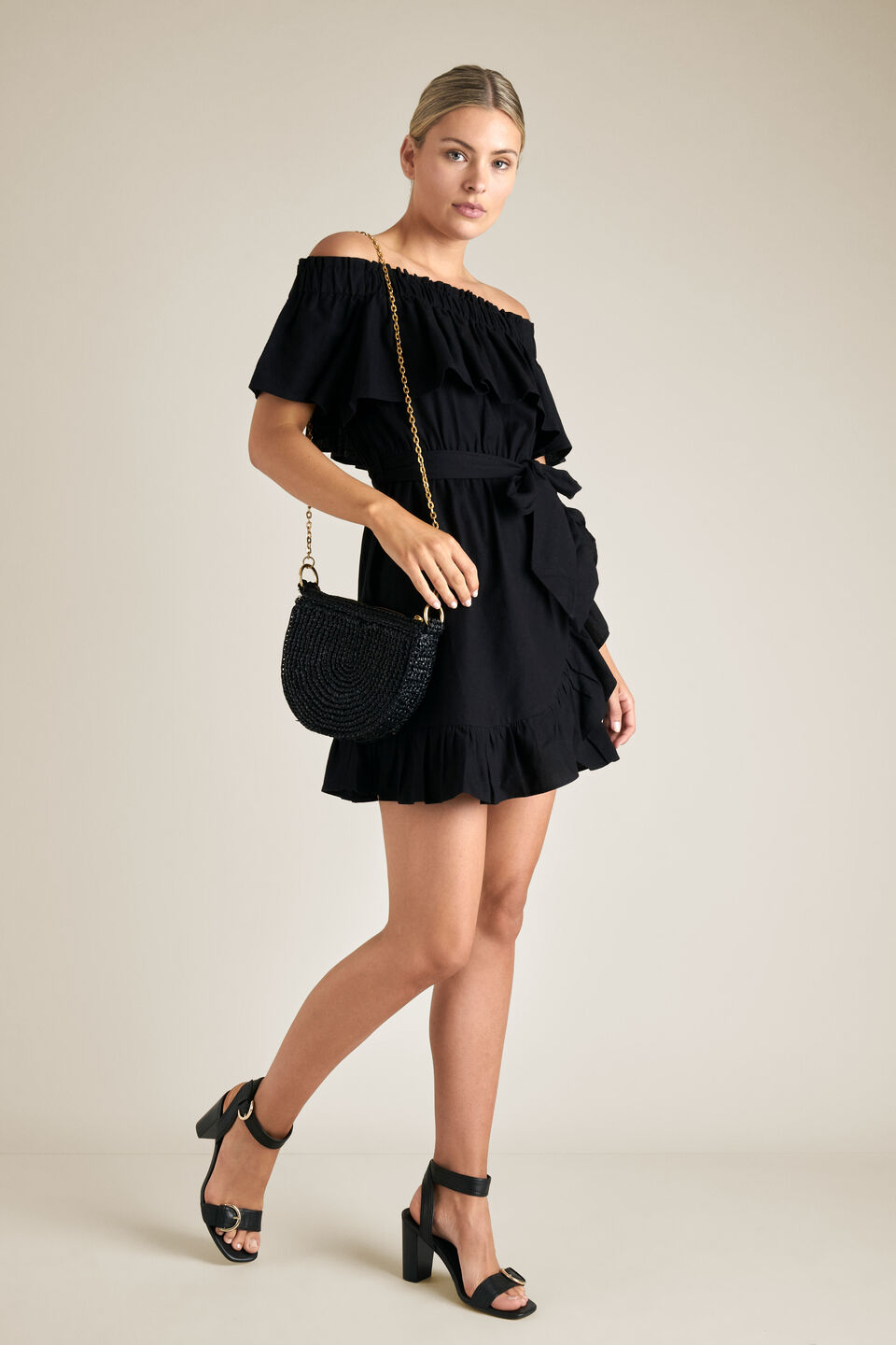 Off Shoulder Frill Dress  