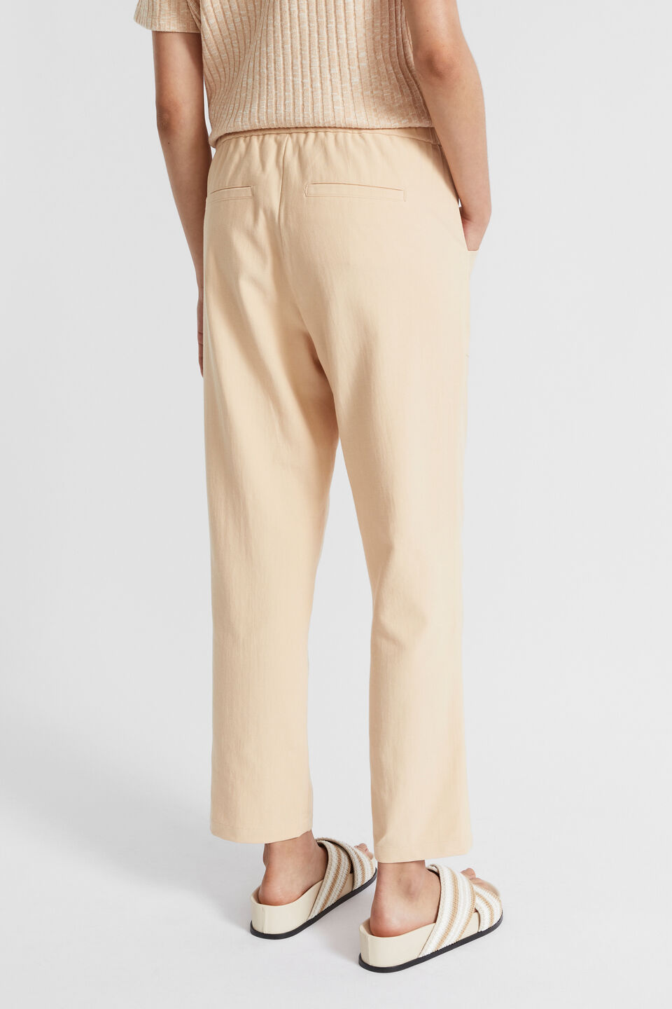 Casual Tapered Leg Pant  Soft Wheat
