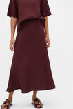 Linen Minimalist Skirt  Plum Red  hi-res