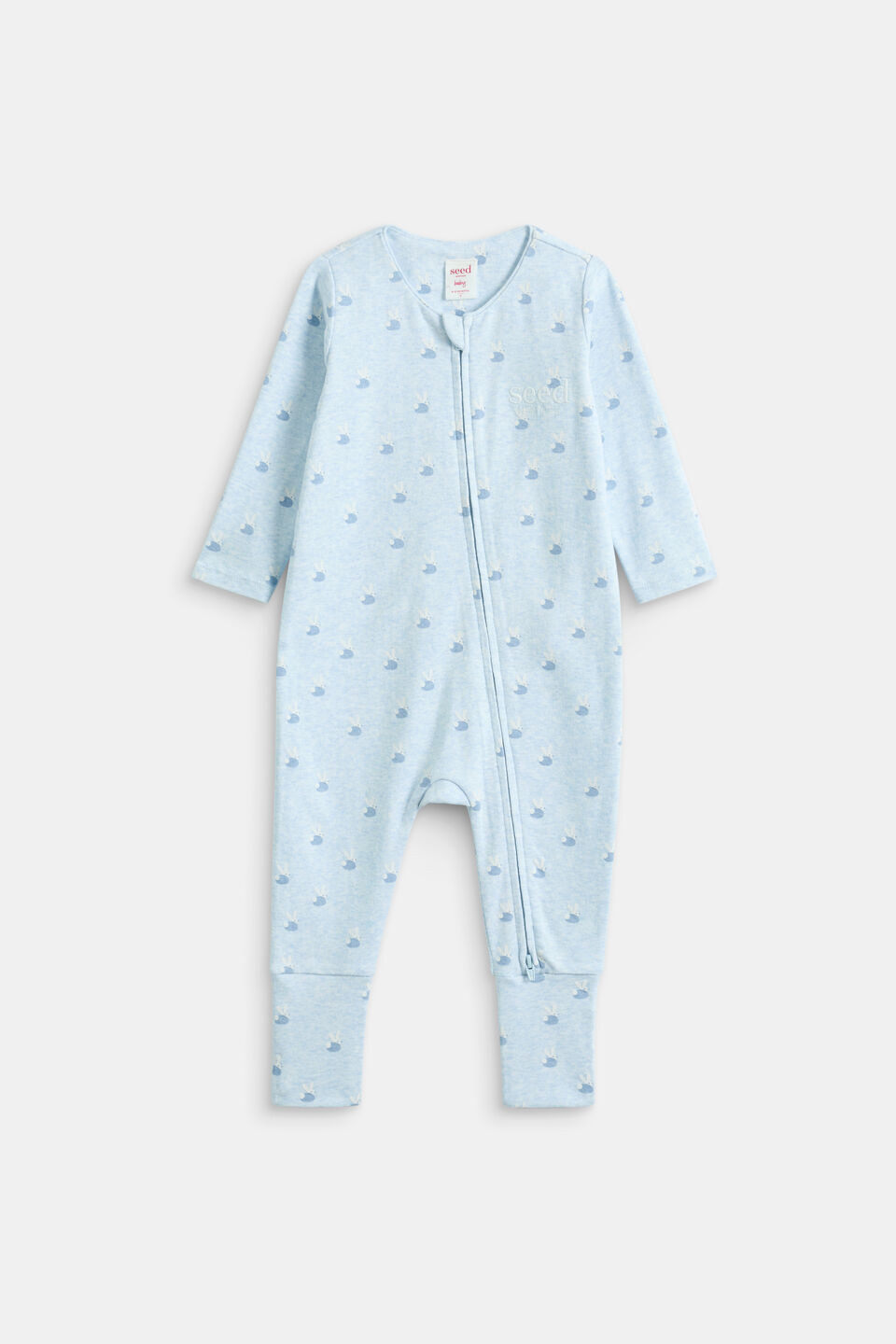 Bunny Logo Zipsuit  Blue Marle