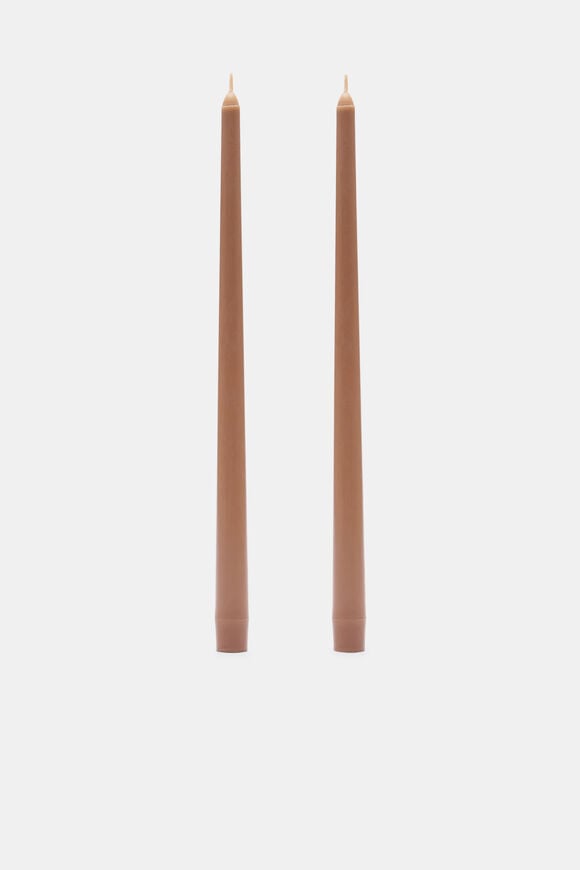 Tall Taper Candle Set of 2  Biscoff  hi-res
