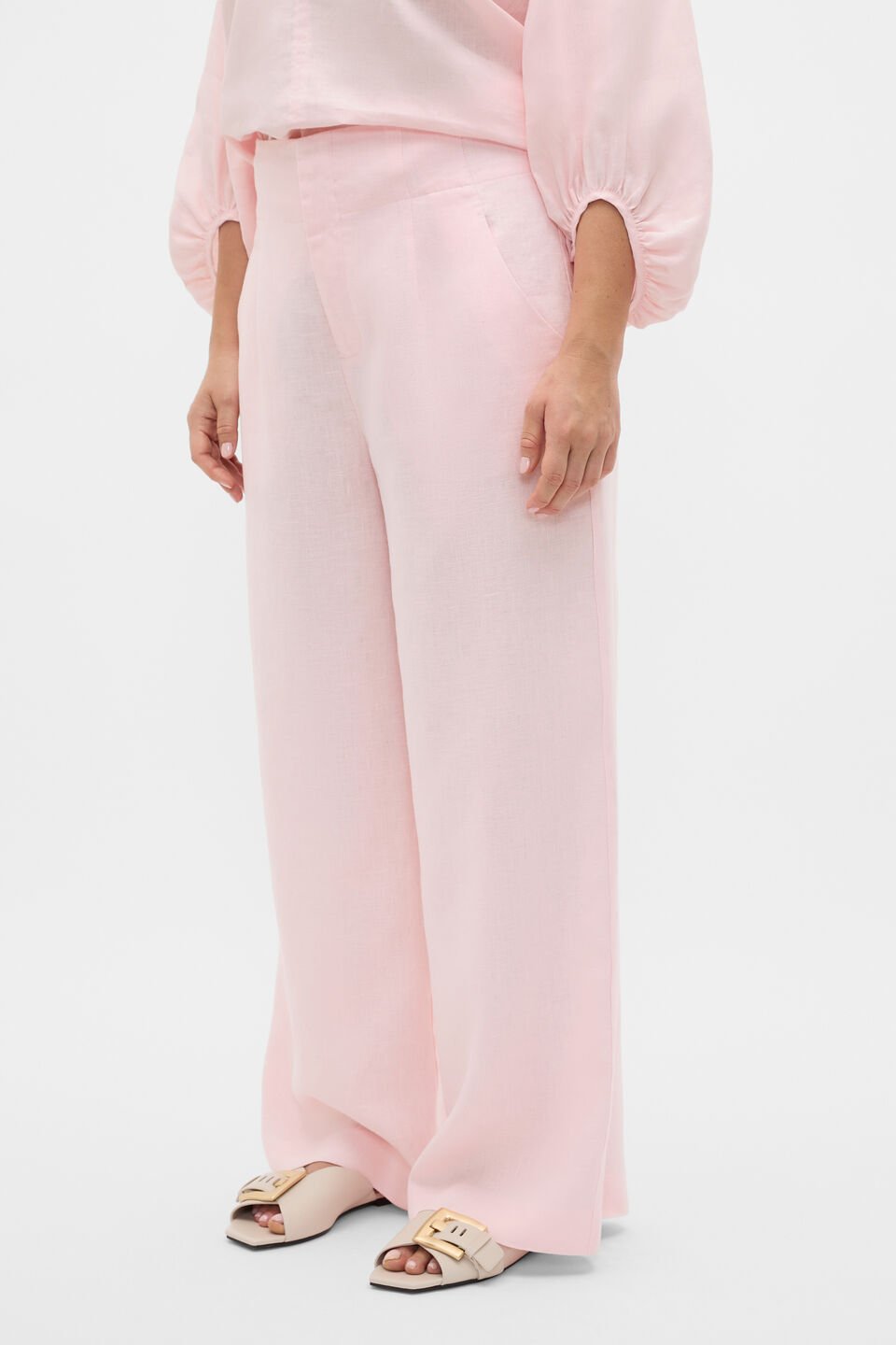 Core Linen Waisted Pant  Pale Blossom