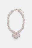 Beaded Heart Necklace  Pale Blossom  hi-res