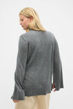 Fine Merino Mock Neck Knit  Charcoal Grey Marle  hi-res