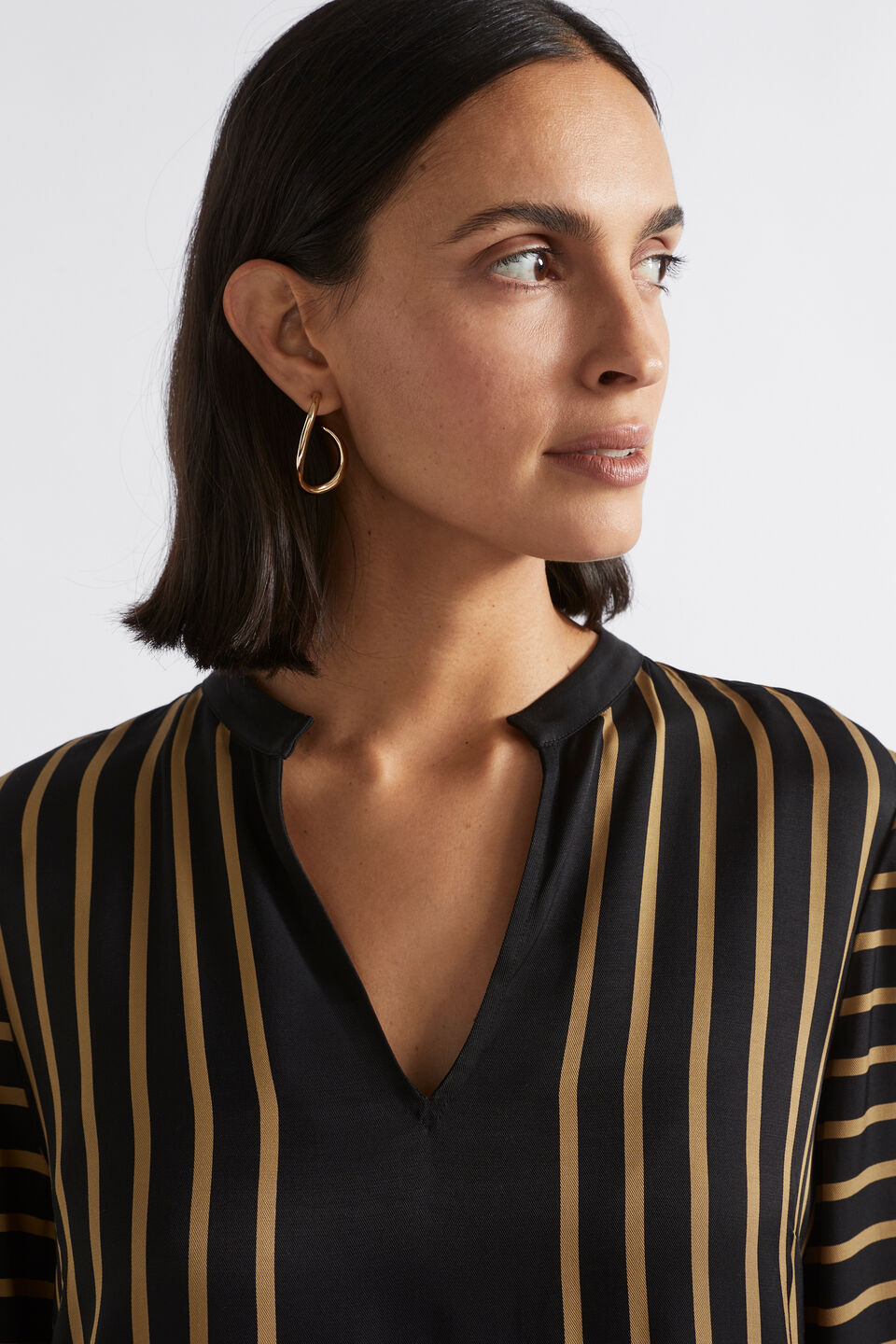 Linear Shift Dress  Deep Brass Geo