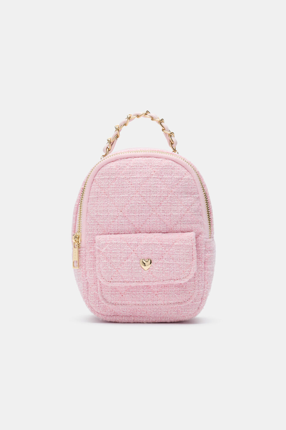 Tweed Mini Backpack  Candy Pink