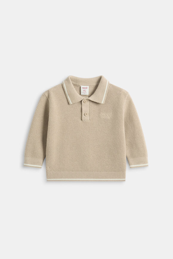 Essential Knit Polo  Milk Tea  hi-res